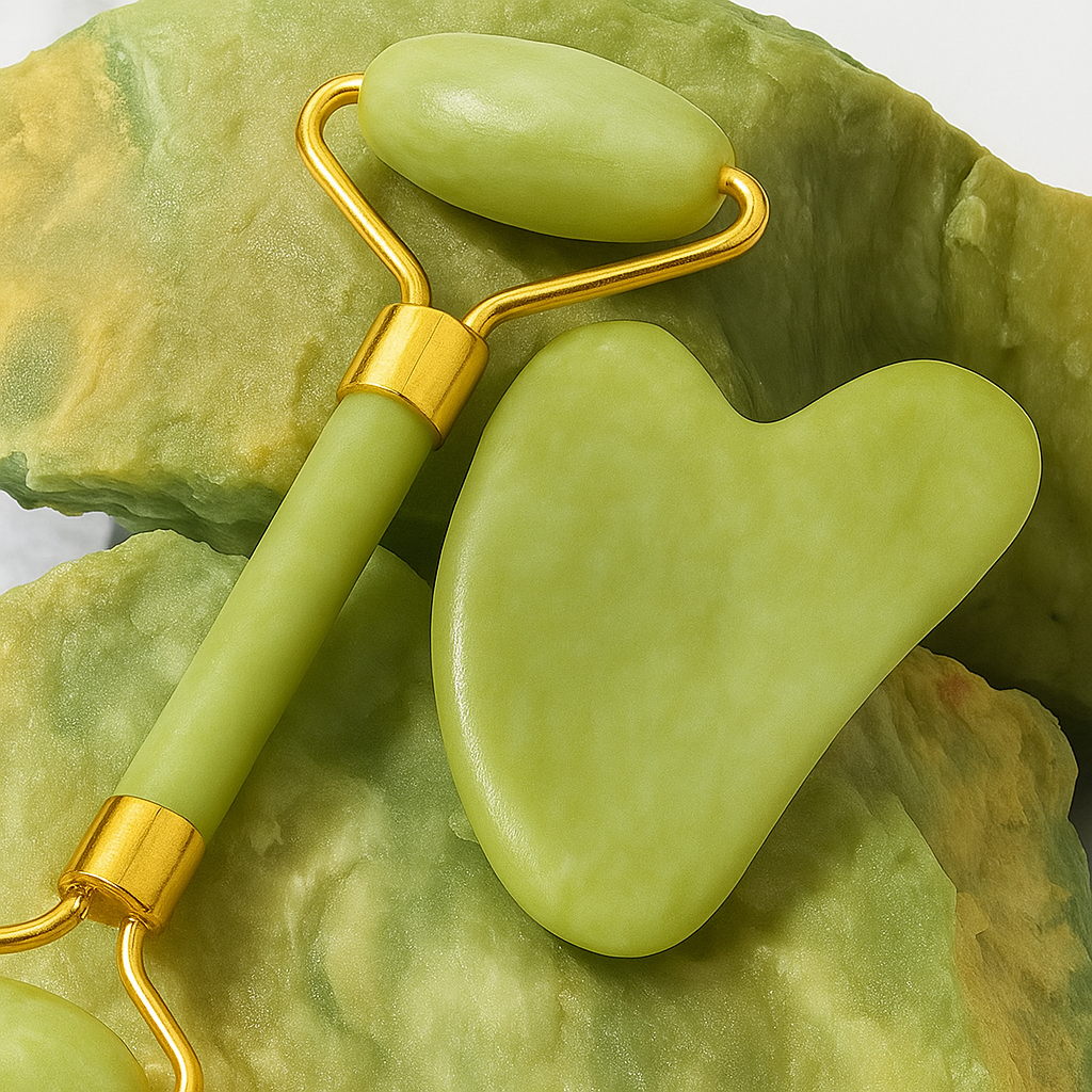 Coffret Jade Sculptant – Rouleau & Gua Sha « Rituel Impérial »